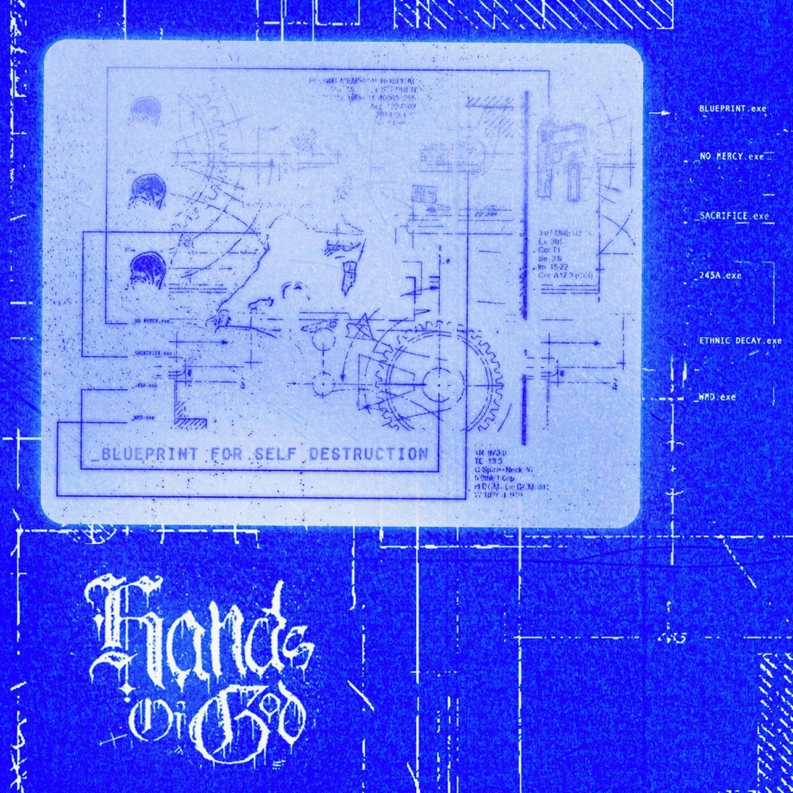 HANDS OF GOD - BLUEPRINT FOR SELF DESTRUCTION (CLEAR/TRANSPARENT BLUE BUTTERFLY VINYL)
