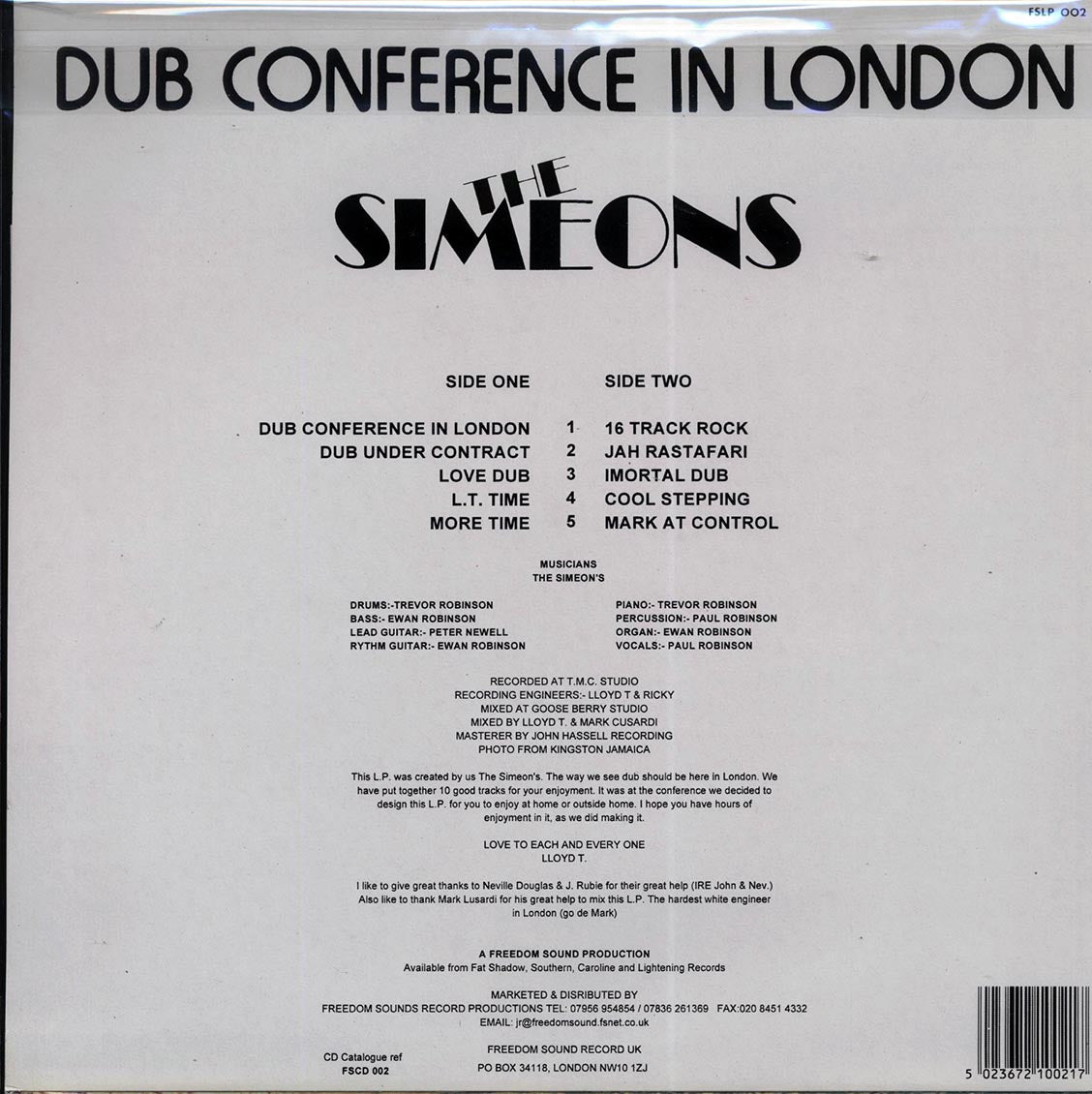 Simeons - Dub Conference In London