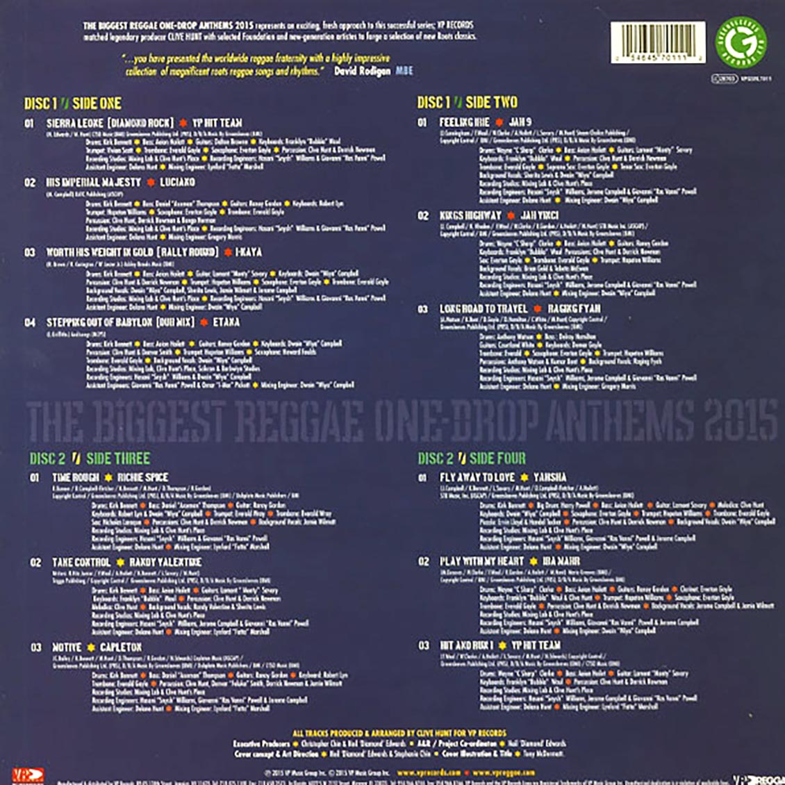 Various - Biggest Reggae One Drop Anthems 2015 (2xLP)