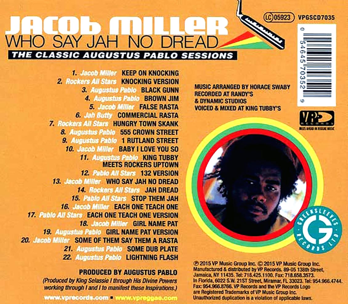 Jacob Miller - Who Say Jah No Dread: The Classic Augustus Pablo Sessions 1974-1975 (22 tracks) (+10 bonus tracks) (incl. large booklet)