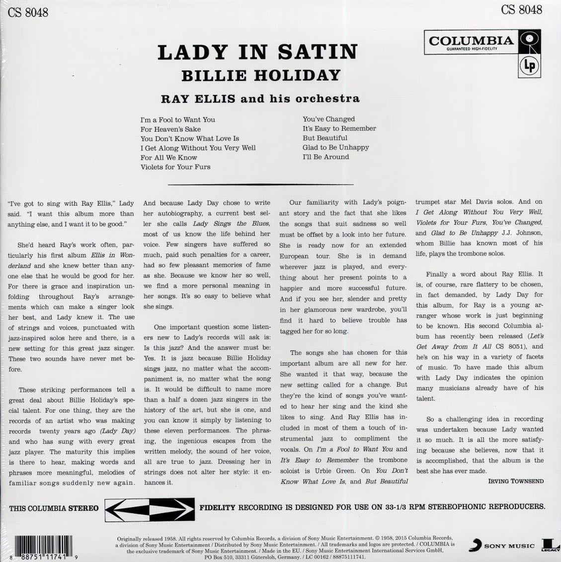 Billie Holiday - Lady In Satin (180g)
