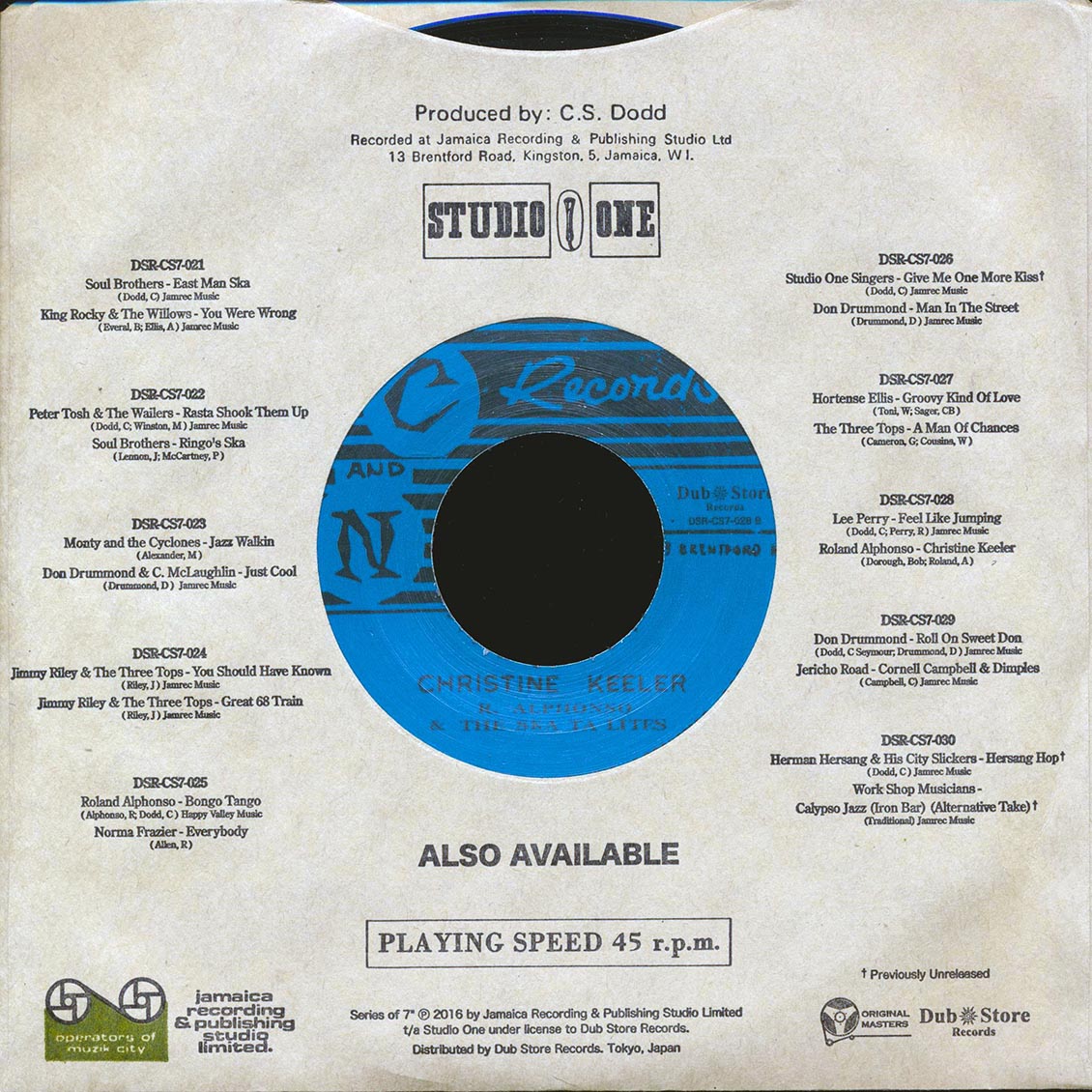 Lee Perry - Feel Like Jumping / Roland Alphonso & The Skatalites - Christine Keller (Japan) (Japan press)