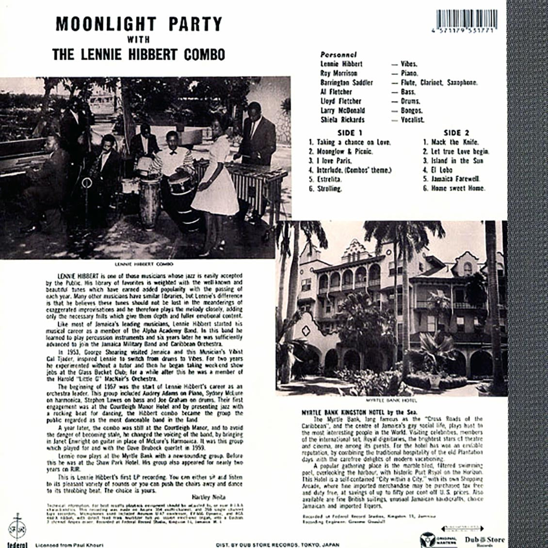 The Lennie Hibbert Combo - Moonlight Party At The Myrtle Bank Hotel (Japan) (Japan press)