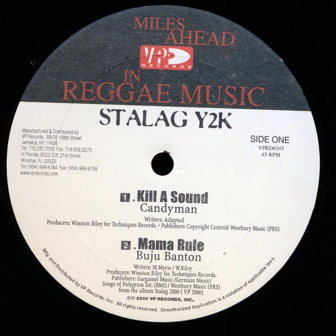Buju Banton, Candyman, Tenor Saw, General Echo, Sister Nancy - Stalag Y2K Megamix / Candyman - Kill A Sound; Buju Banton - Mama Rule (rhythm: "Stalag")