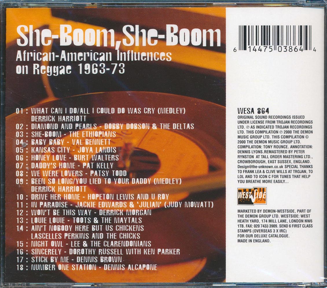 Toots & The Maytals, The Ethiopians, Dennis Brown, Etc. - She Boom, She Boom: African-American Influences On Reggae