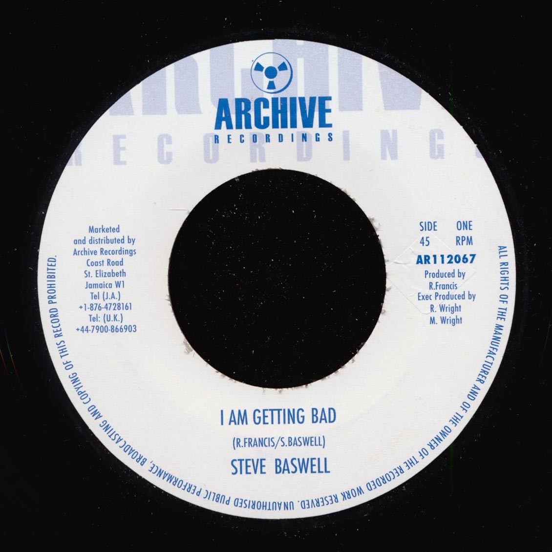 Steve Baswell - I Am Getting Bad / Phase One All Stars - I Am Getting Bad (UK press)