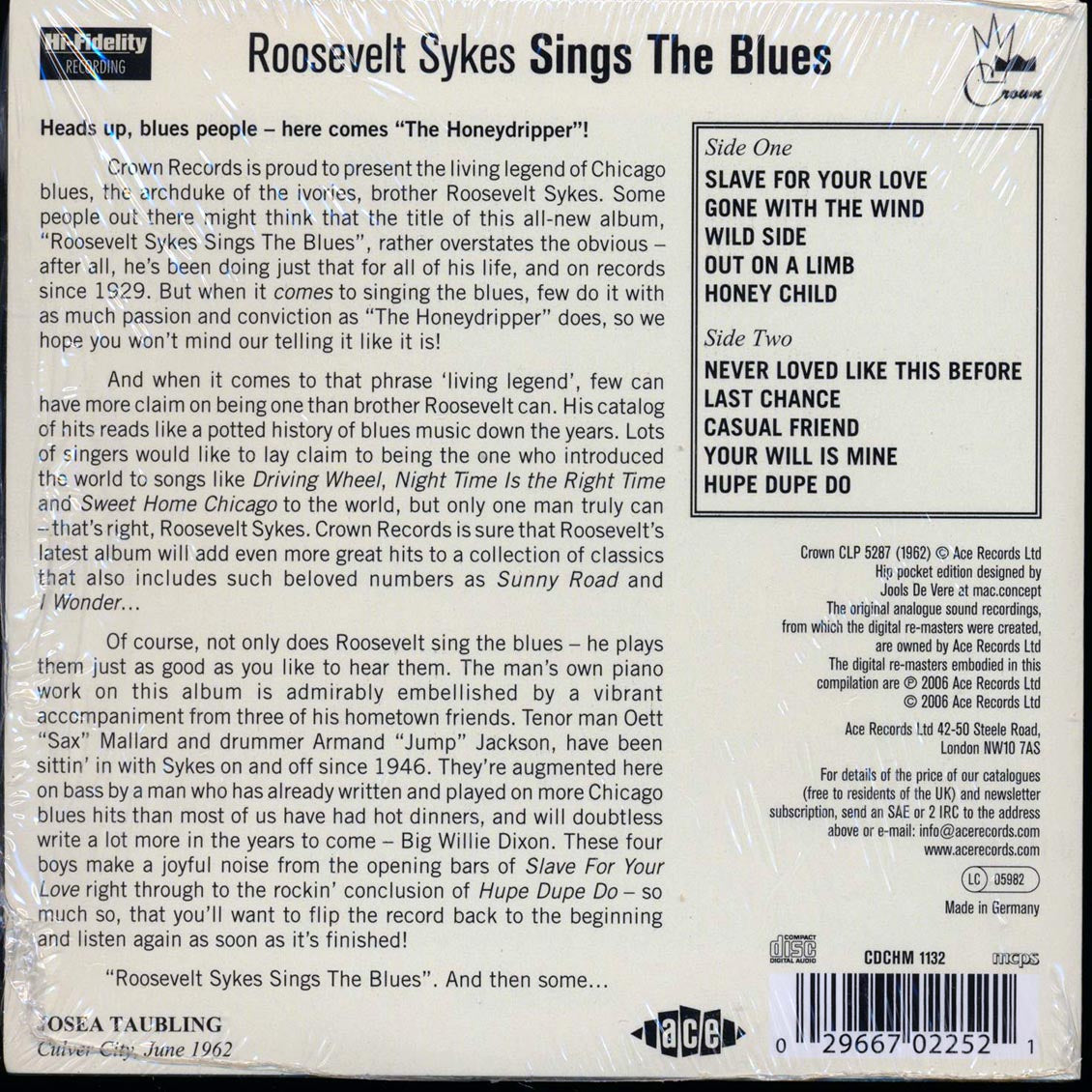 Roosevelt Sykes - Sings The Blues