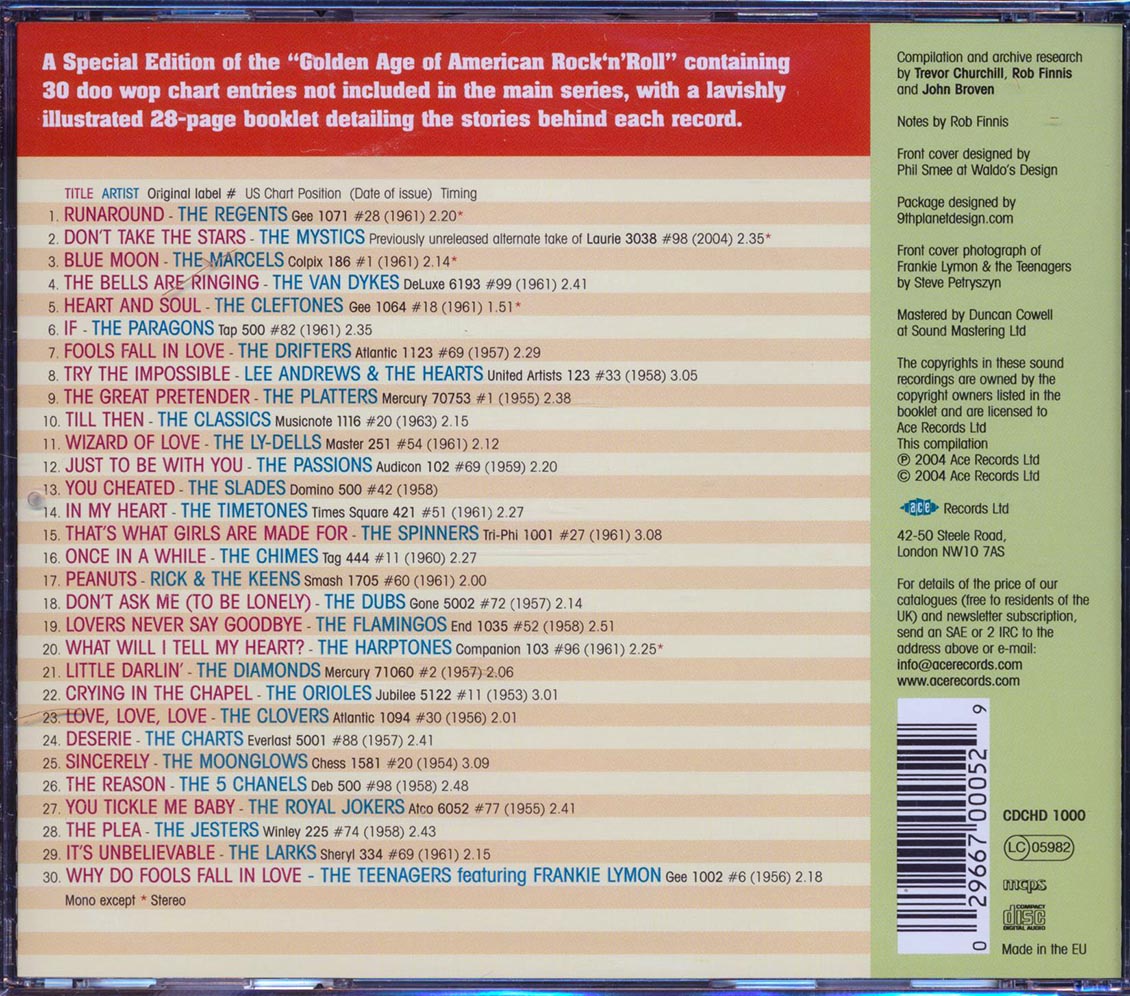 Various - The Golden Age Of American Rock N Roll: Special Doo Wop Edition 1953-1963 (30 tracks)