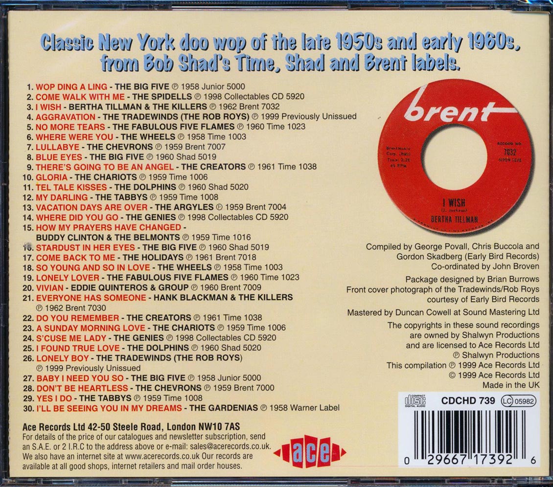 Various - Wop Ding A Ling: Classic New York Doop Wop From Time, Brent & Shad (30 tracks)