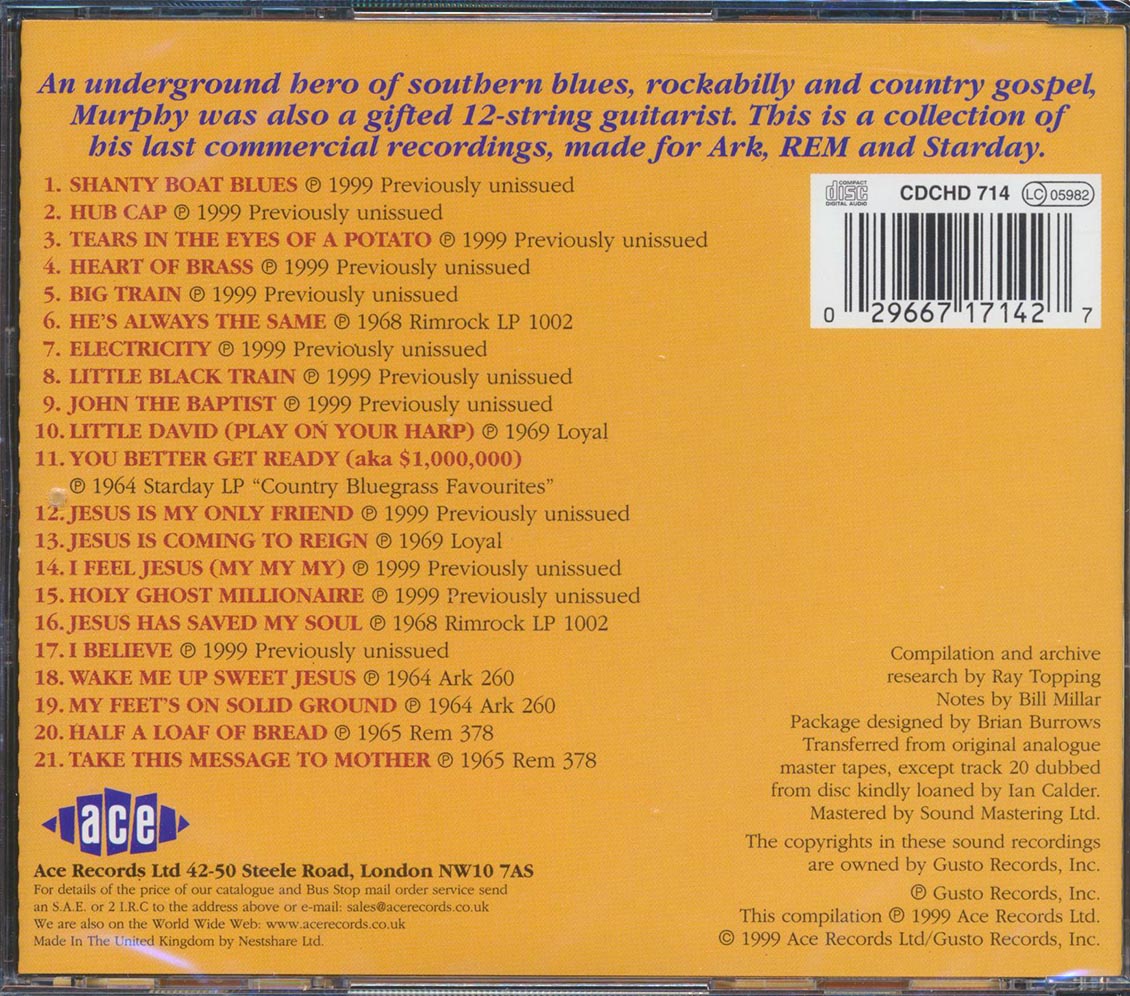 Jimmy Murphy - Southern Roots: The Legendary Starday Rem Sessions (21 tracks)
