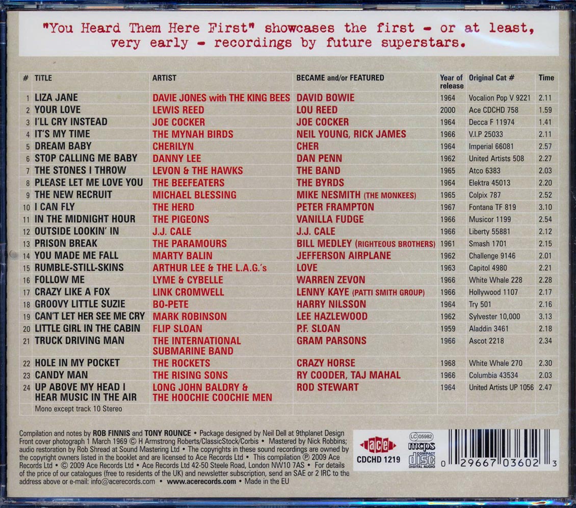 Various - You Heard Them Here First: Rock's Icons Before They Were Famous (24 tracks)