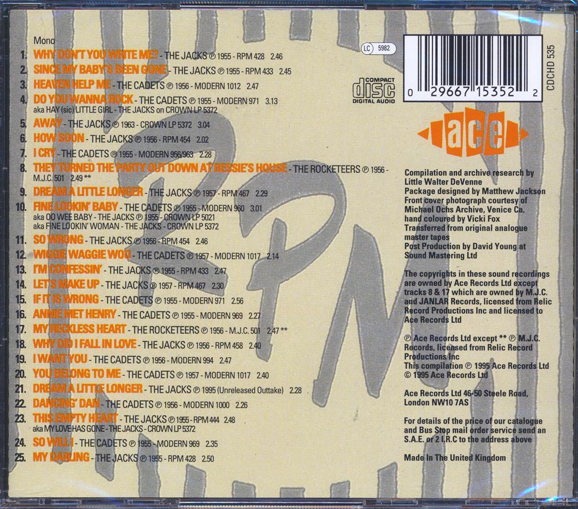 The Jacks & The The Cadets - The Jacks Meet The Cadets Volume 2: Why Don't You Write Me (25 tracks)