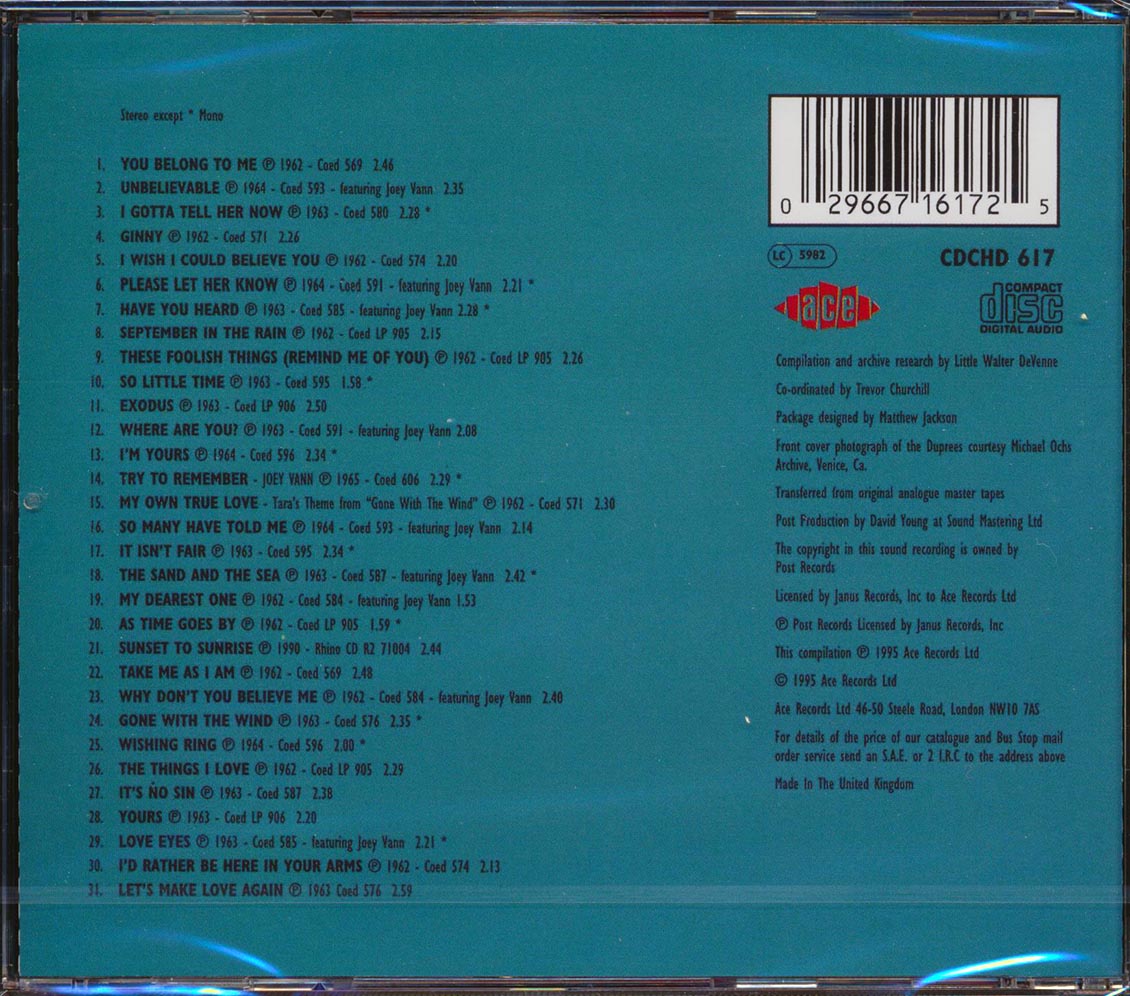 The Dupress - Their Complete Coed Records Masters (31 tracks)