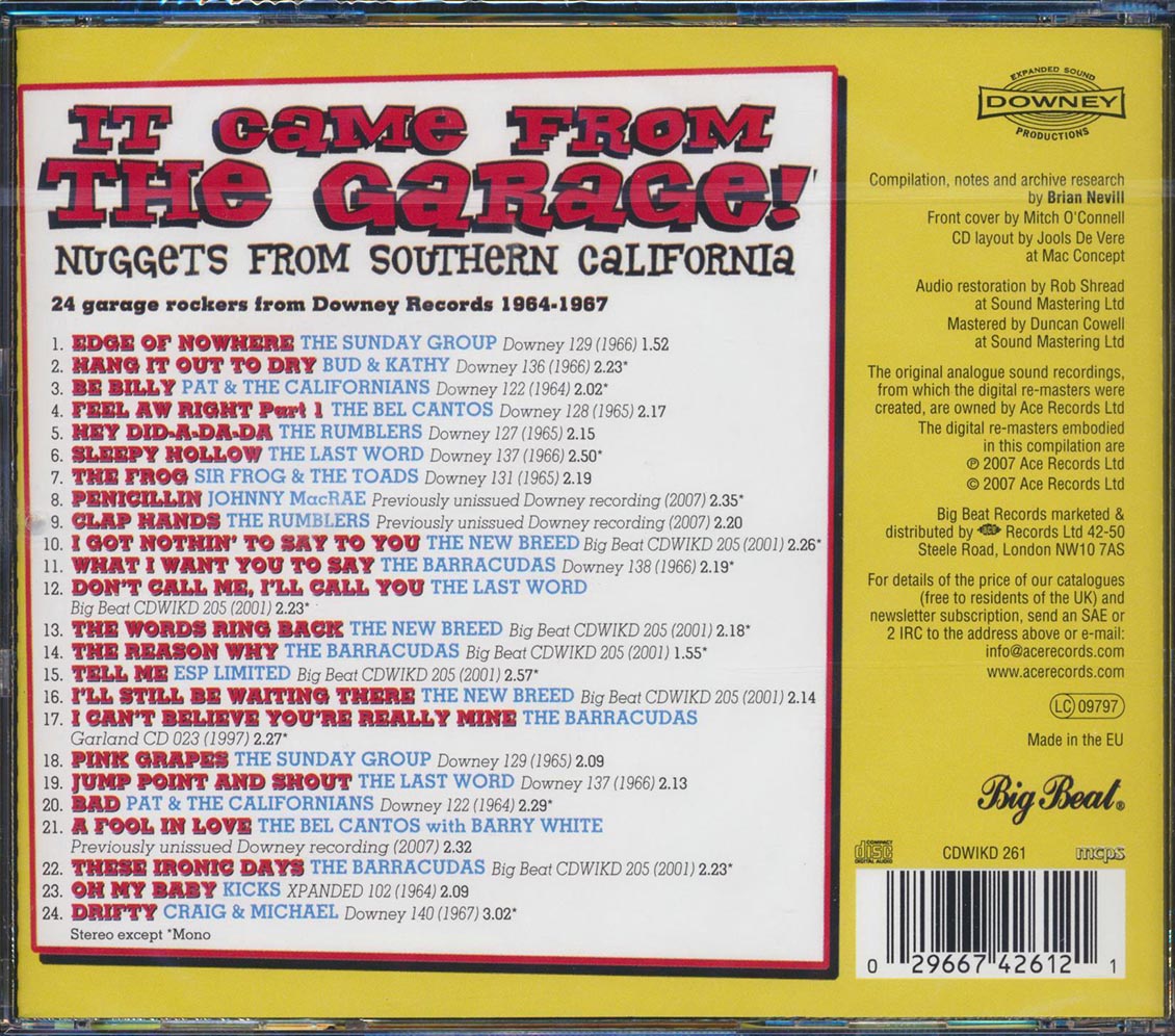 Various - It Came From The Garage: Nuggets From Southern California (24 tracks)