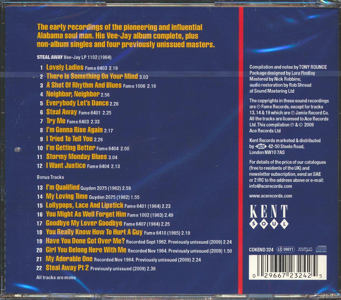 Jimmy Hughes - Steal Away: The Early Fame Recordings (22 tracks)