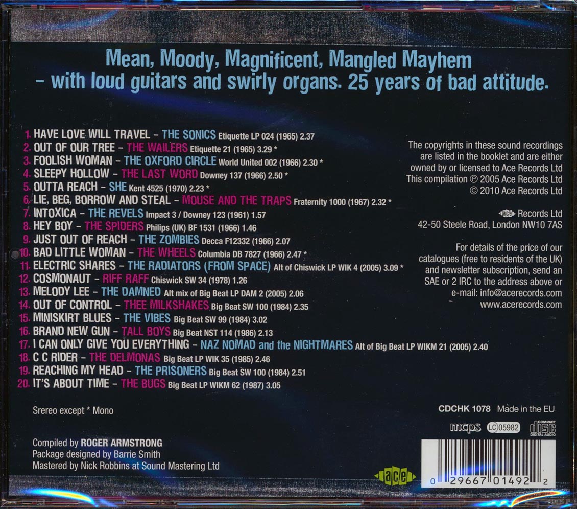 Various - Ace Records Sampler Volume 3: Garage, Beat & Punk Rock (20 tracks)