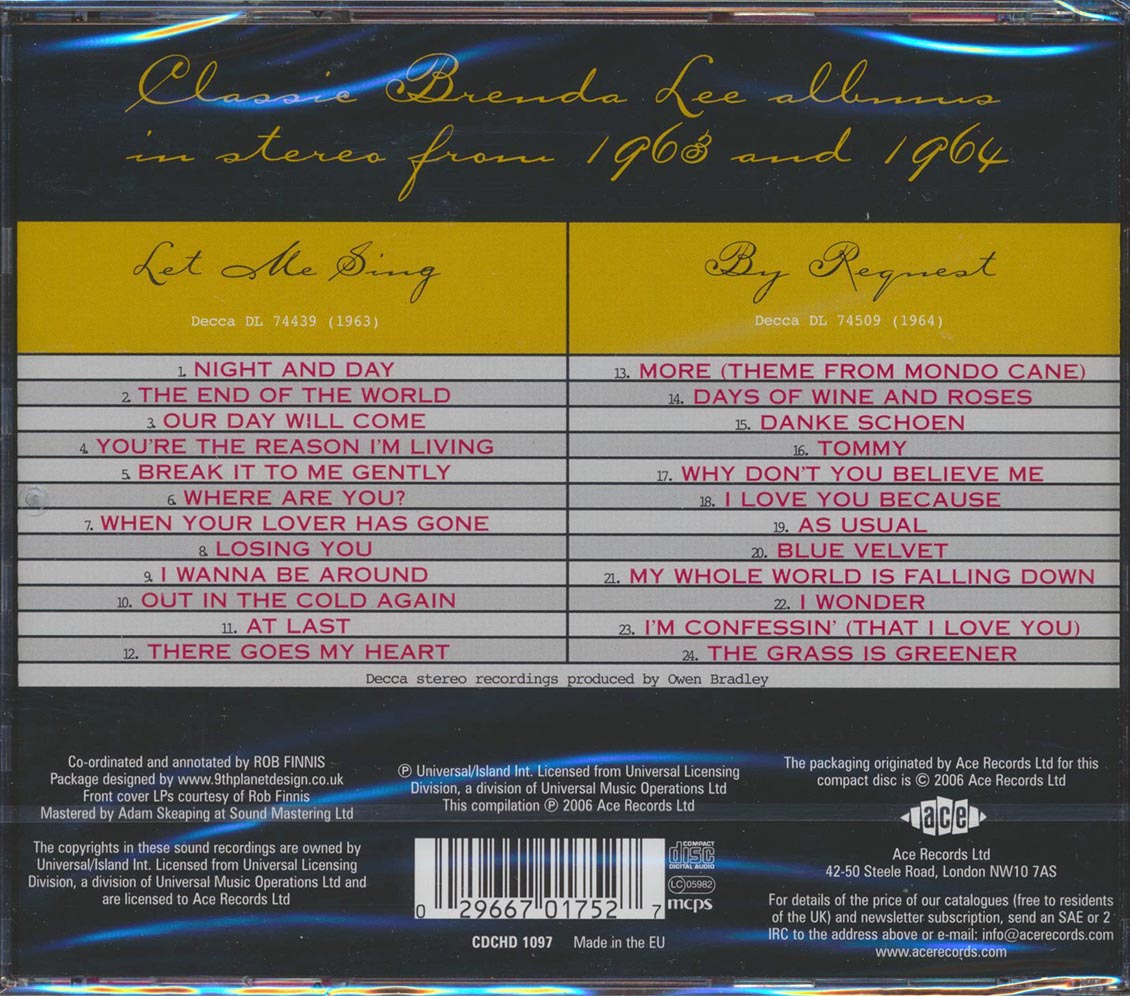 Brenda Lee - Let Me Sing + By Request (24 tracks)
