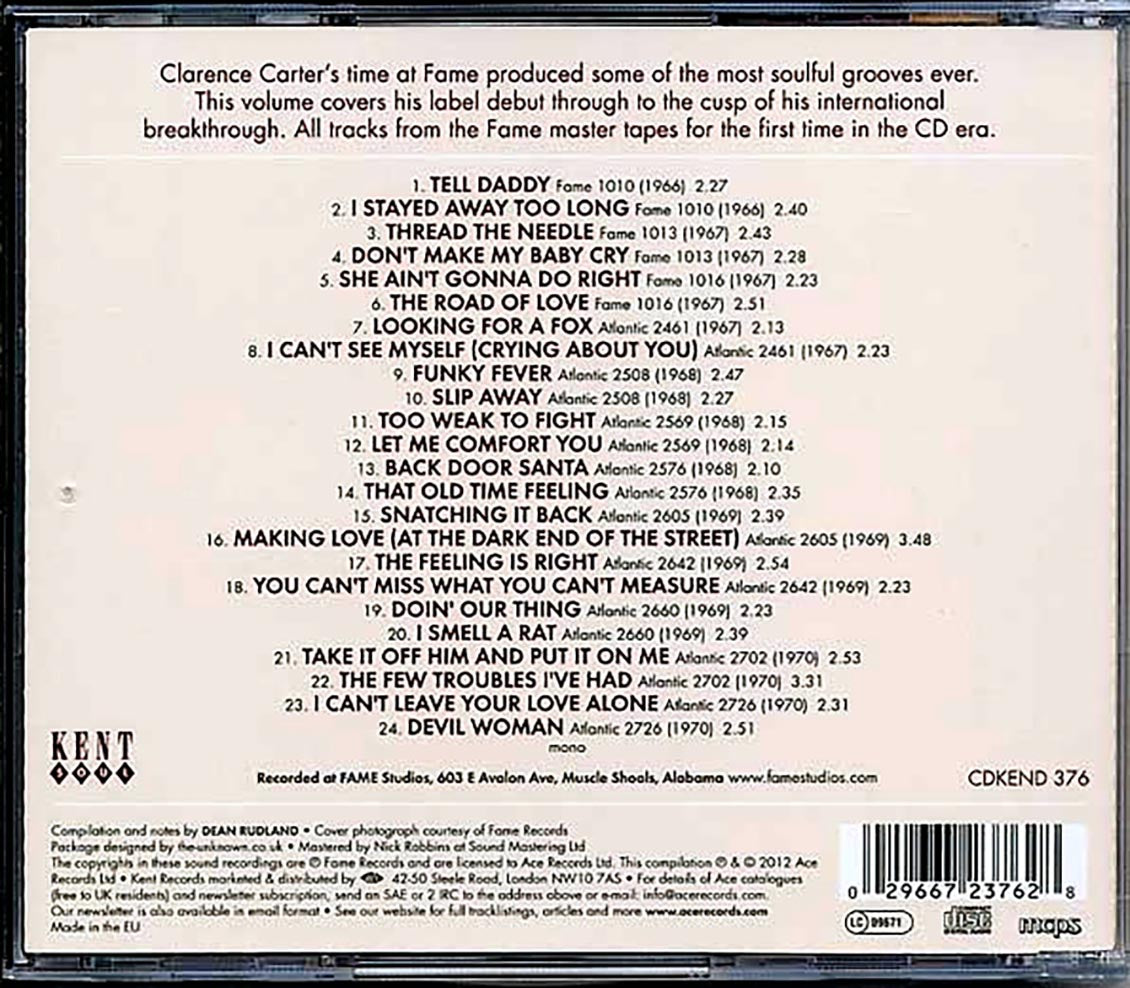 Clarence Carter - The Fame Singles Volume 1: 1966-1970 (24 tracks)