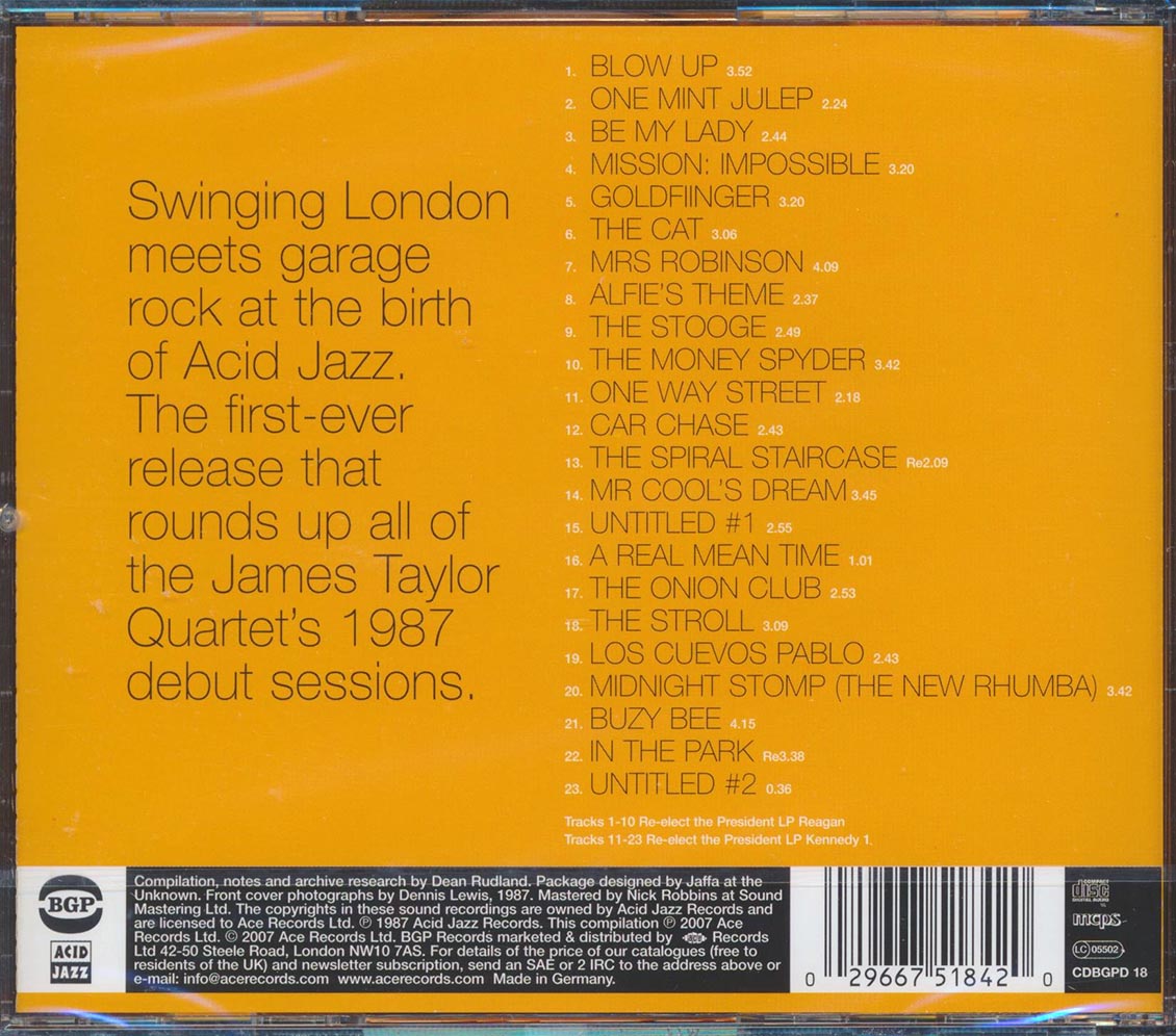 James Taylor Quartet - 1987 (23 tracks)