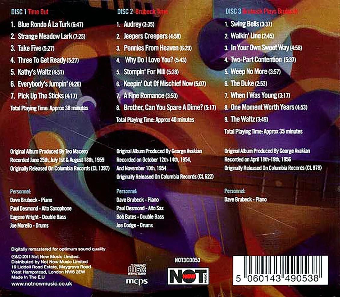 Dave Brubeck Quartet - Take Five (24 tracks) (3xCD) (deluxe 3-fold digipak)