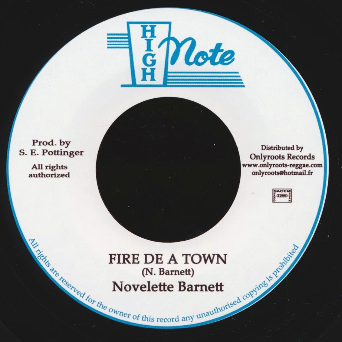 Novelette Barnett (Nora Dean) - Fire De A Town / Sky Nation - Firery Dub