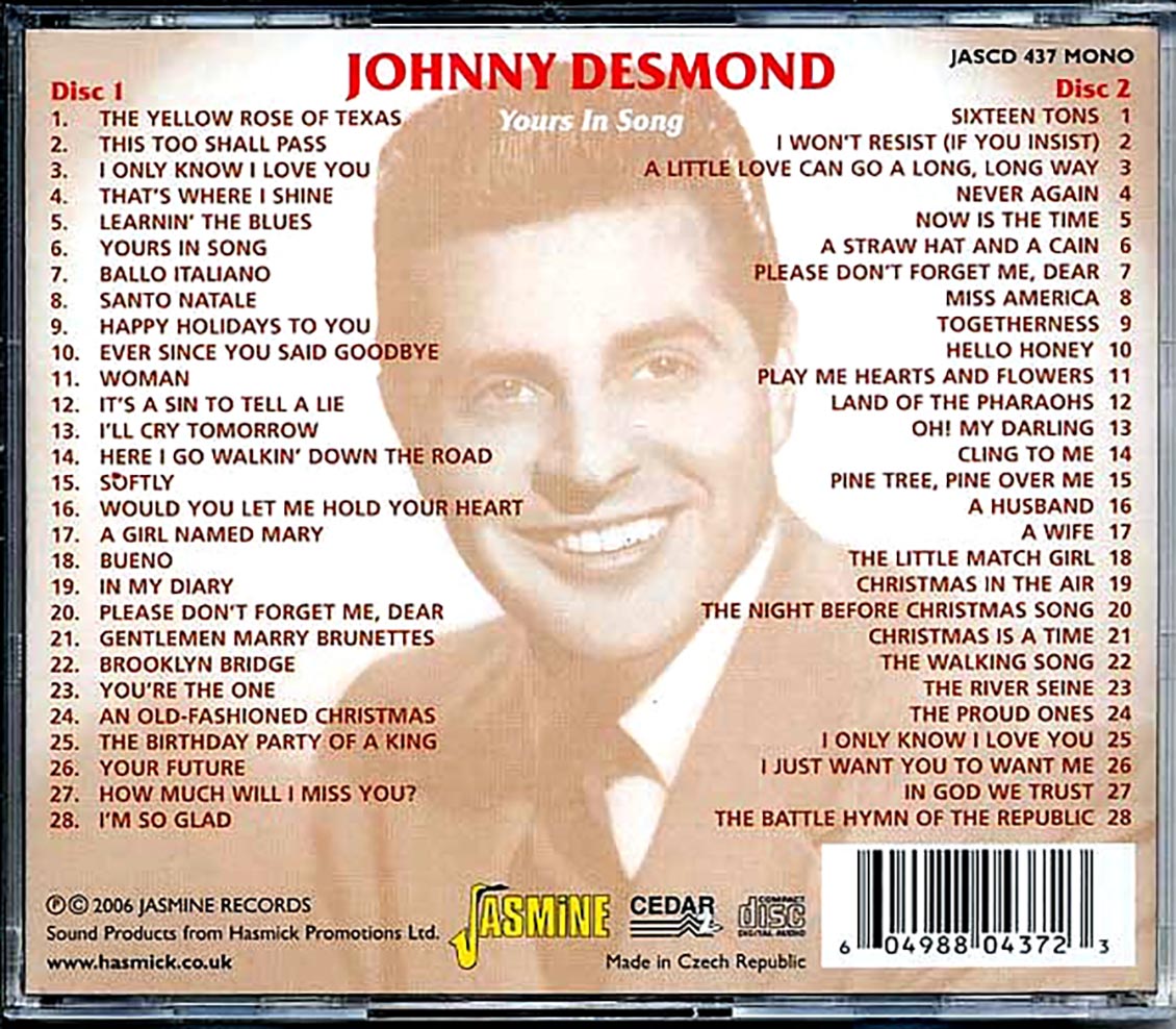 Johnny Desmond - Yours In Song (56 tracks) (2xCD)