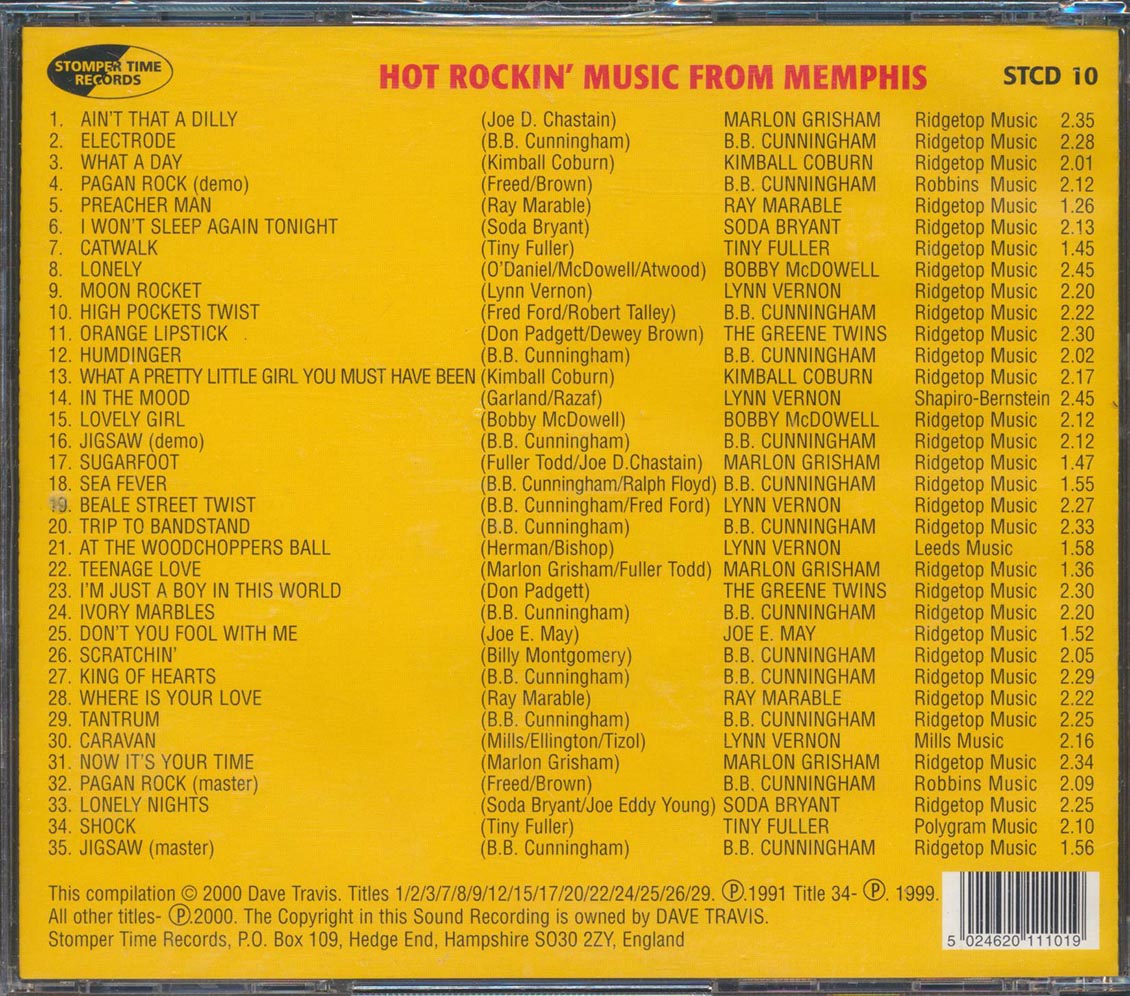 Various - Hot Rockin' Music From Memphis: The Cover Recording Company Story