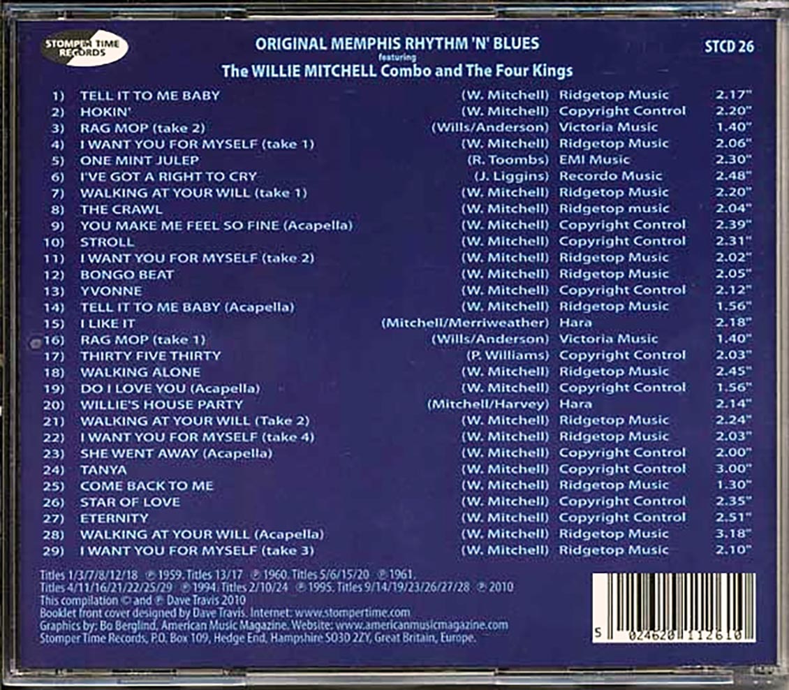 Willie Mitchell - Stomper Time Records Presents: The Memphis Rhythm N Blues Sound Of Willie Mitchell 1958-1961
