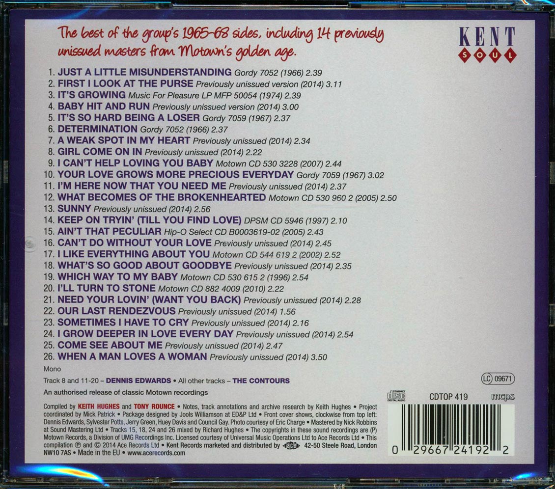 The Contours, Dennis Edwards - Just A Little Misunderstanding: Rare And Unissued Motown 1965-68 (26 tracks)