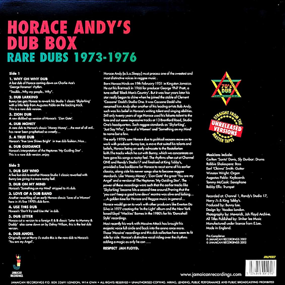 Horace Andy - Horace Andy's Dub Box: Rare Dubs (180g)
