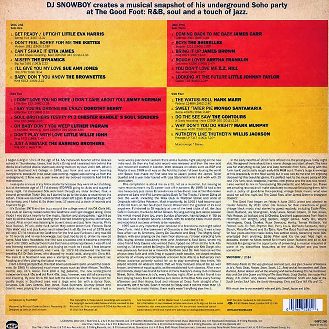 Etta James, James Brown, Little Willie Brown, Etc. - DJ Snowboy Presents The Good Foot: The Soundtrack To His Soho Night (2xLP)