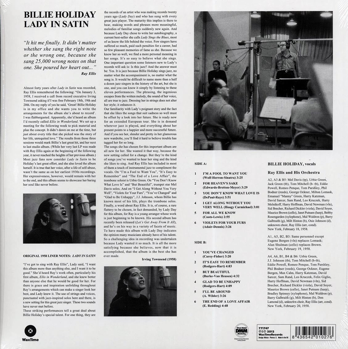 Billie Holiday - Lady In Satin (180g)