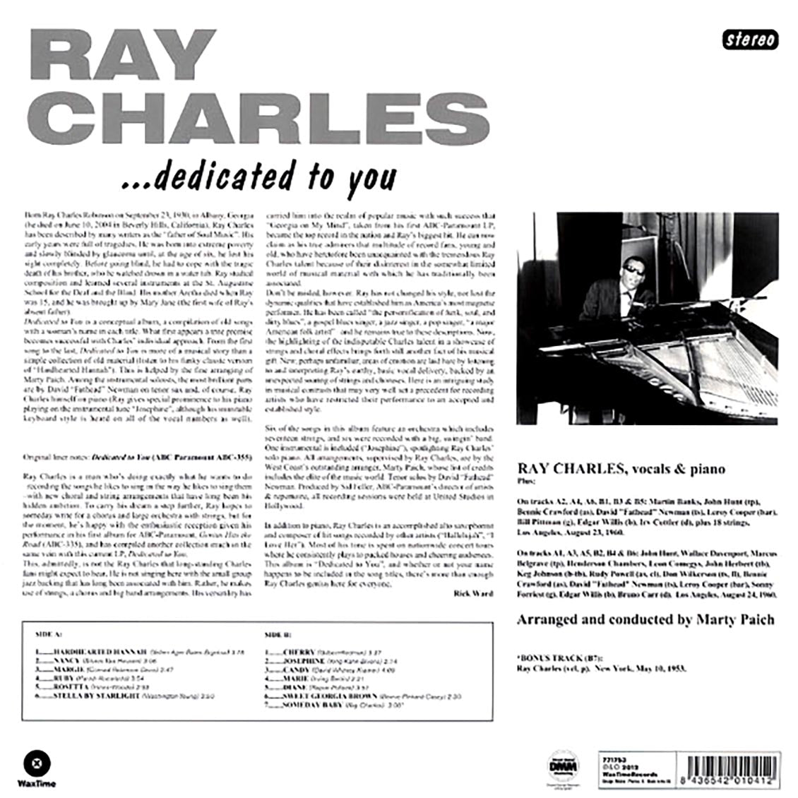 Ray Charles - Dedicated To You (180g)