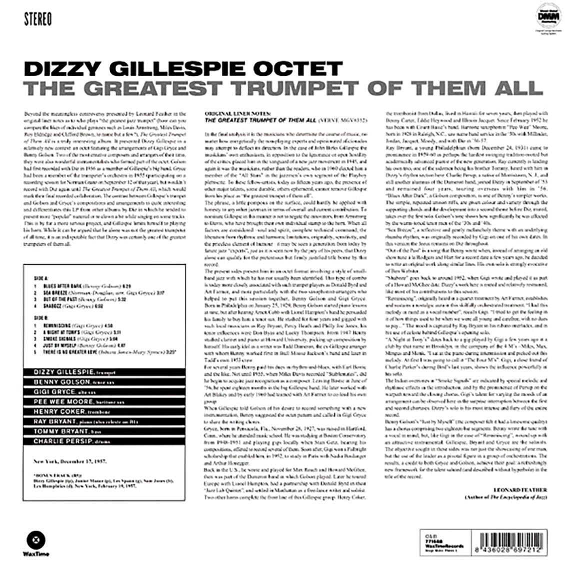 The Dizzy Gillespie Octet - The Greatest Trumpet Of Them All (180g)