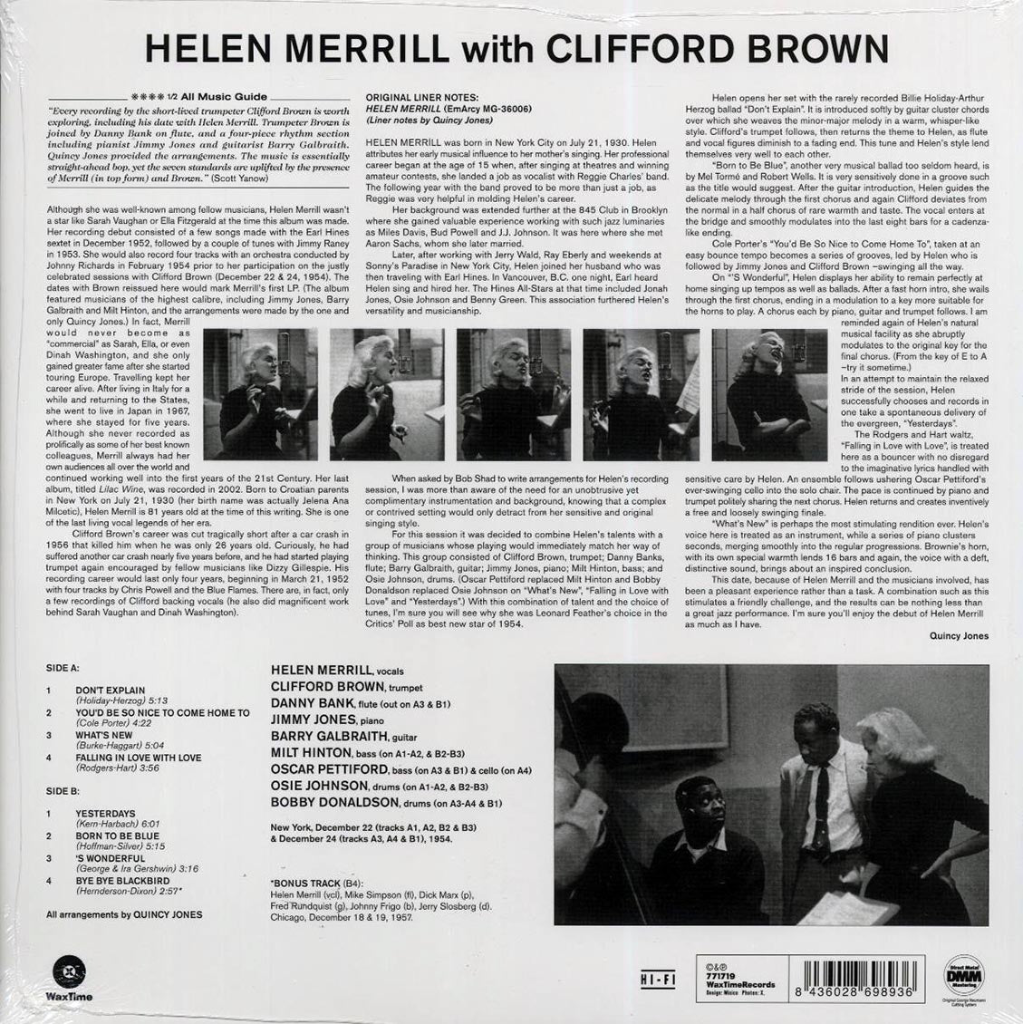Helen Merrill, Clifford Brown - Helen Merrill With Clifford Brown (+bonus track) (ltd. ed.) (180g) (remastered)