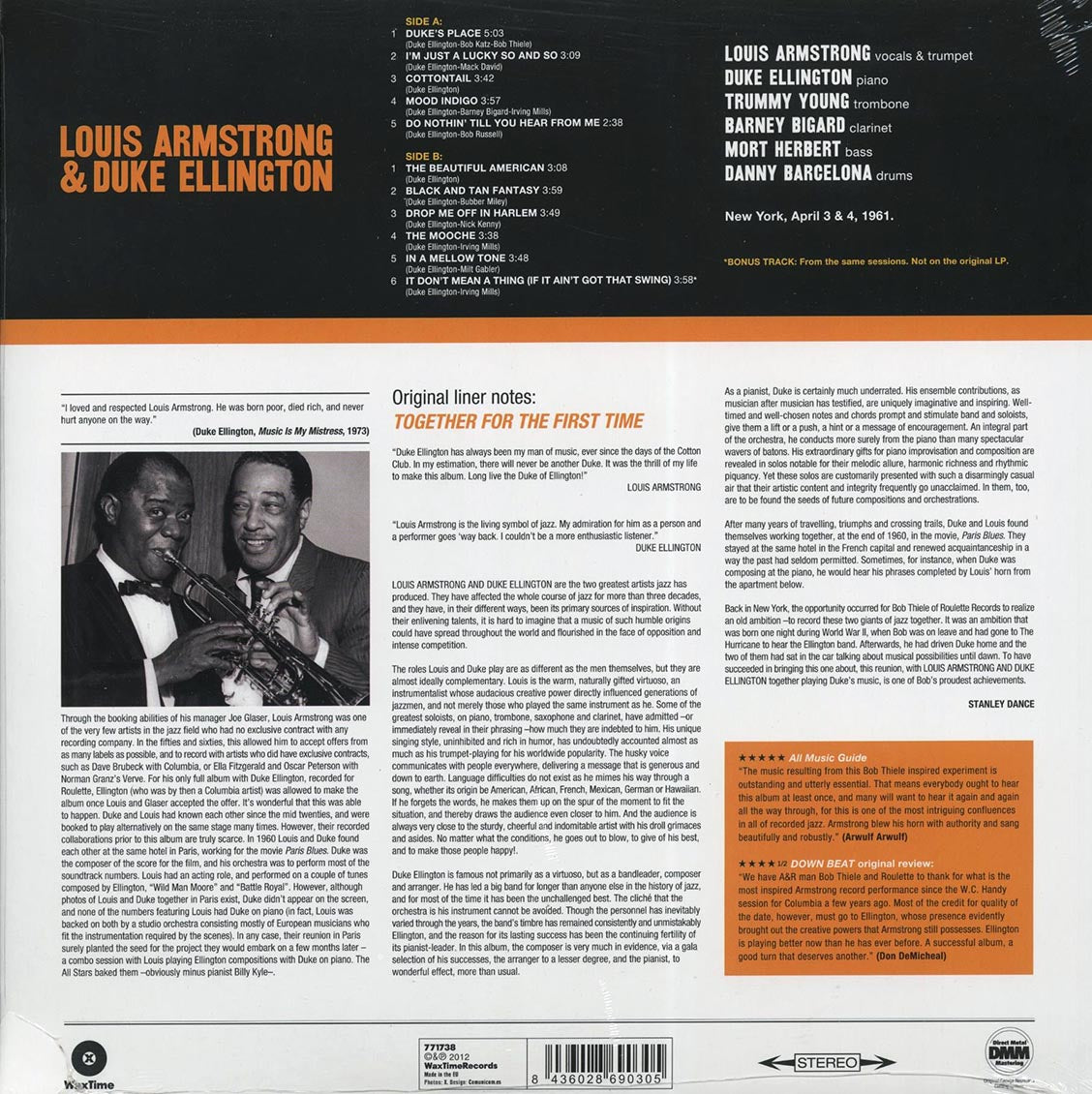 Louis Armstrong, Duke Ellington - Louis Armstrong & Duke Ellington: The Great Summit (+bonus track) (ltd. ed.) (180g) (remastered)