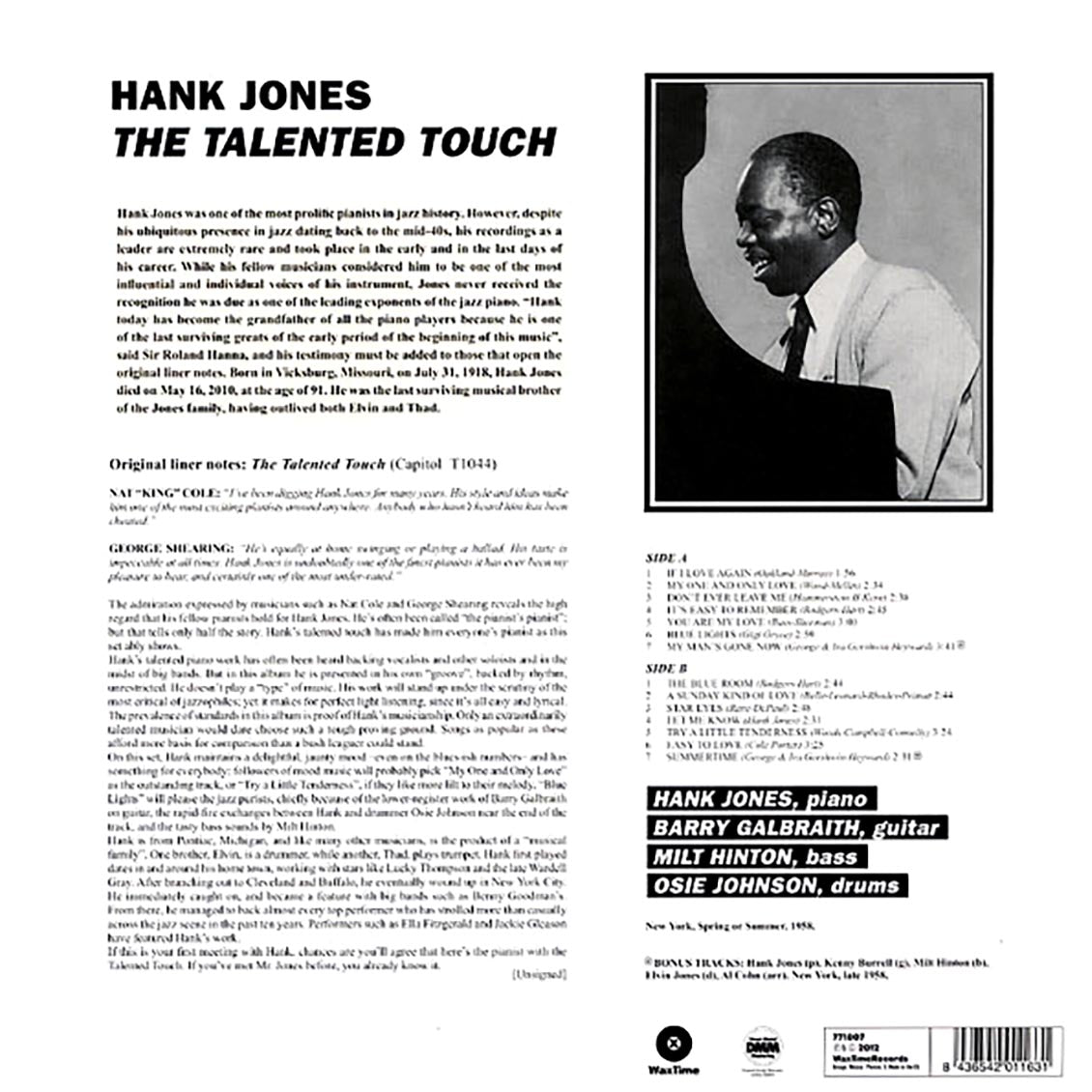 Hank Jones - The Talented Touch (180g)