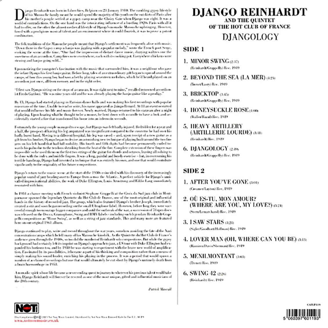 Django Reinhardt & Quintet Of The Hot Club Of France - Djangology (180g)