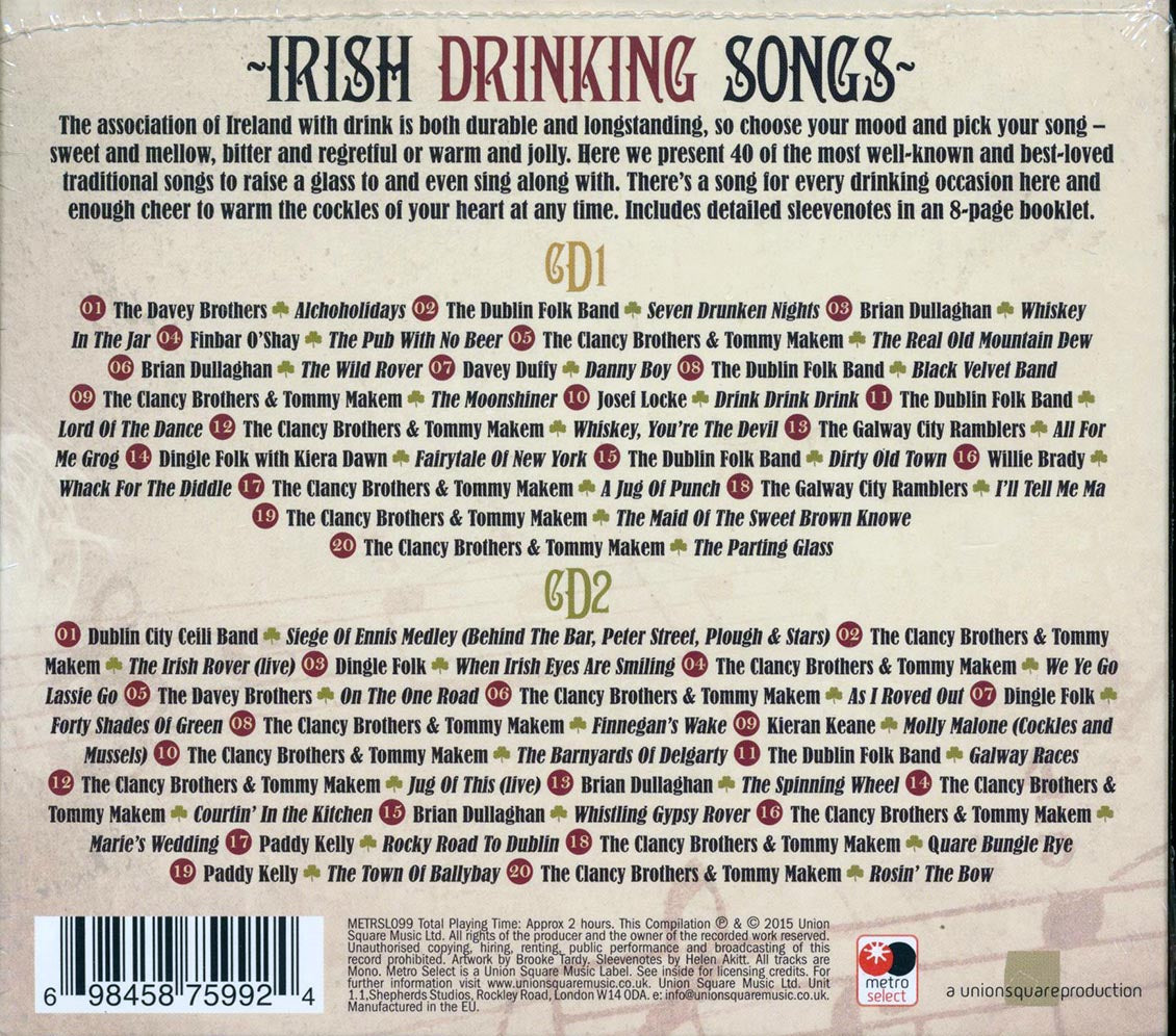 Various - Irish Drinking Songs (40 tracks) (2xCD)
