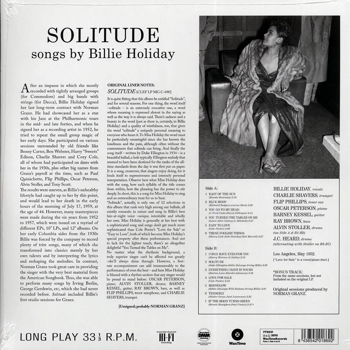 Billie Holiday - Solitude (ltd. ed.) (180g) (remastered)