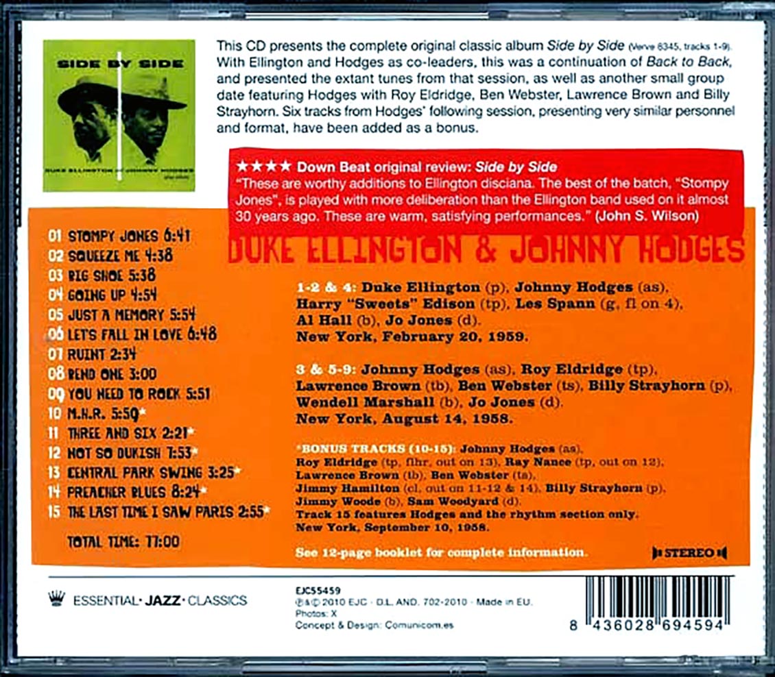 Duke Ellington, Johnny Hodges - Side By Side