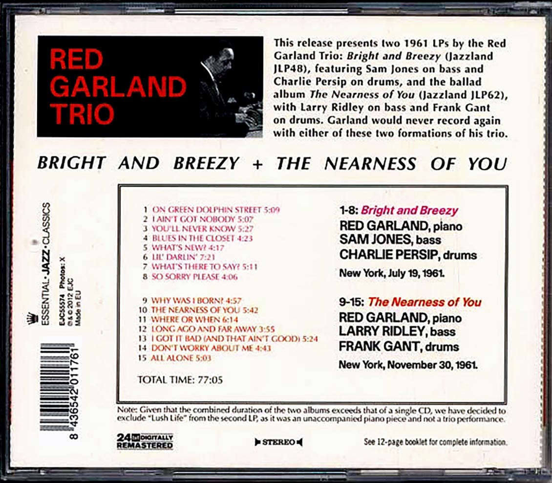The Red Garland Trio - Bright And Breezy + The Nearness Of You