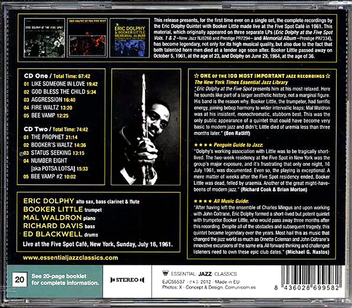 Eric Dolphy & Booker Little Quintet - At The Five Spot: Complete Edition (2xCD)