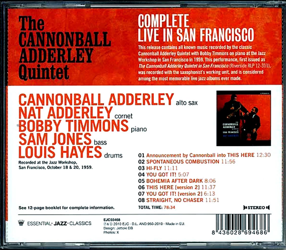 The Cannonball Adderley Quintet - Complete Live In San Francisco