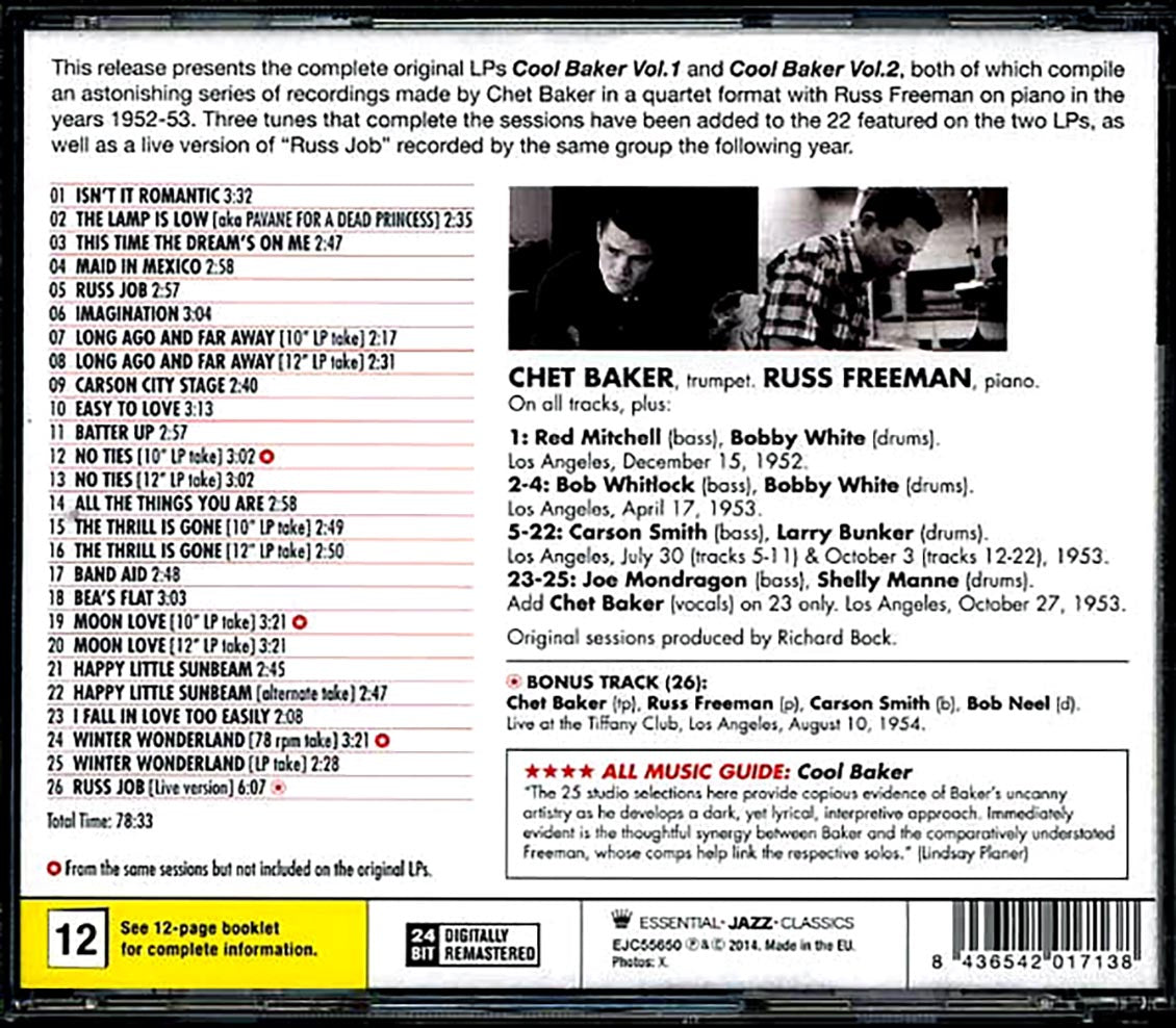Chet Baker Quartet - Cool Baker Volumes 1 & 2