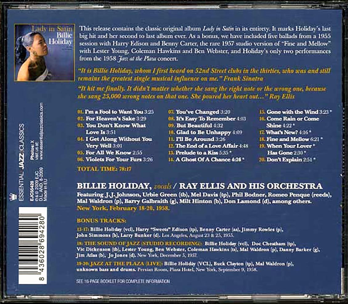 Billie Holiday - Lady In Satin