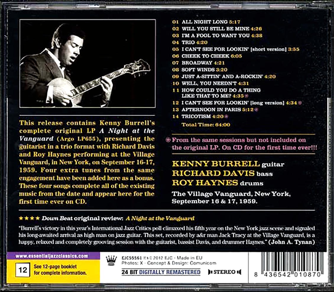 Kenny Burrell Trio - A Night At The Vanguard: Complete Edition