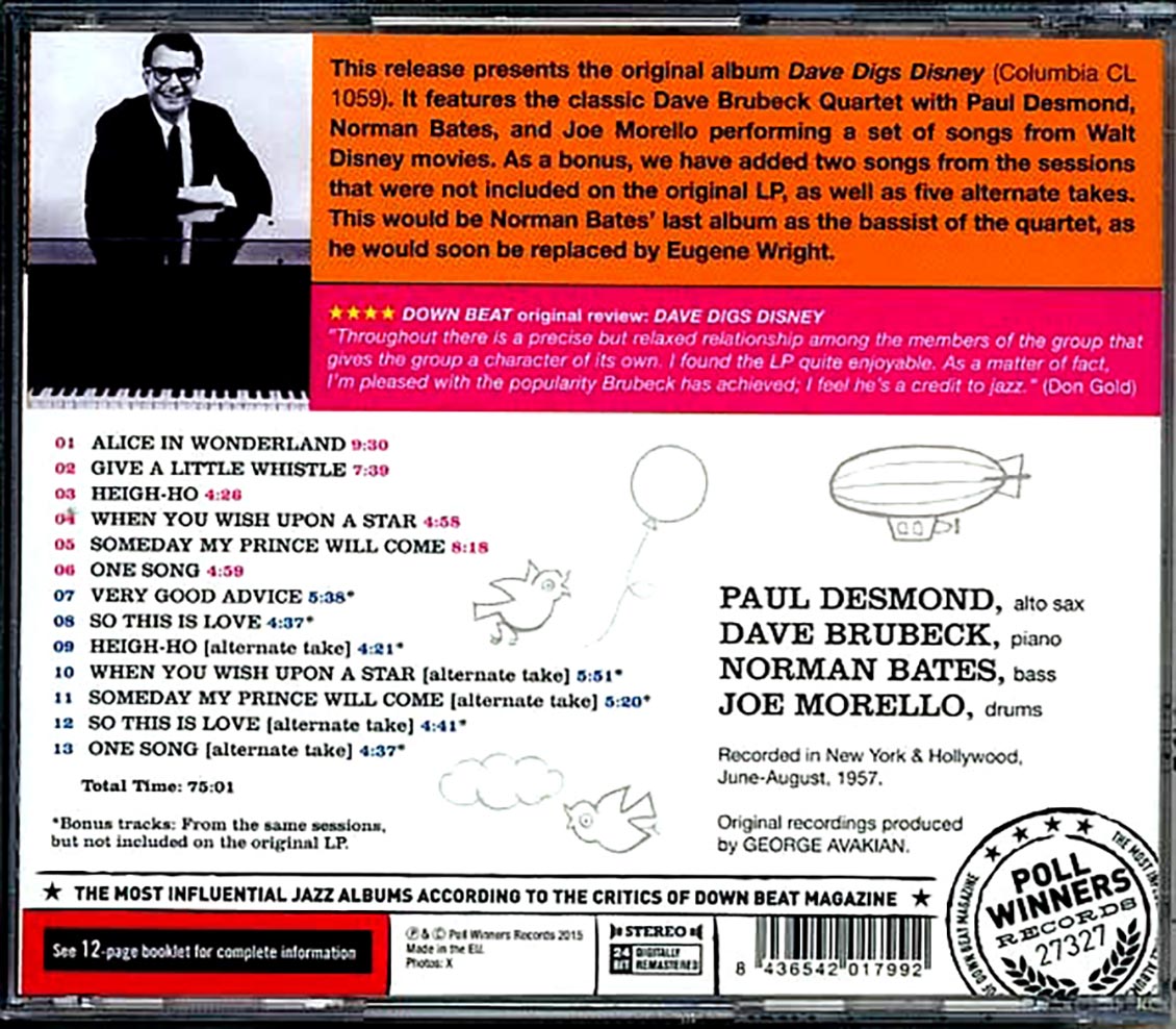 Dave Brubeck Quartet - Dave Digs Disney