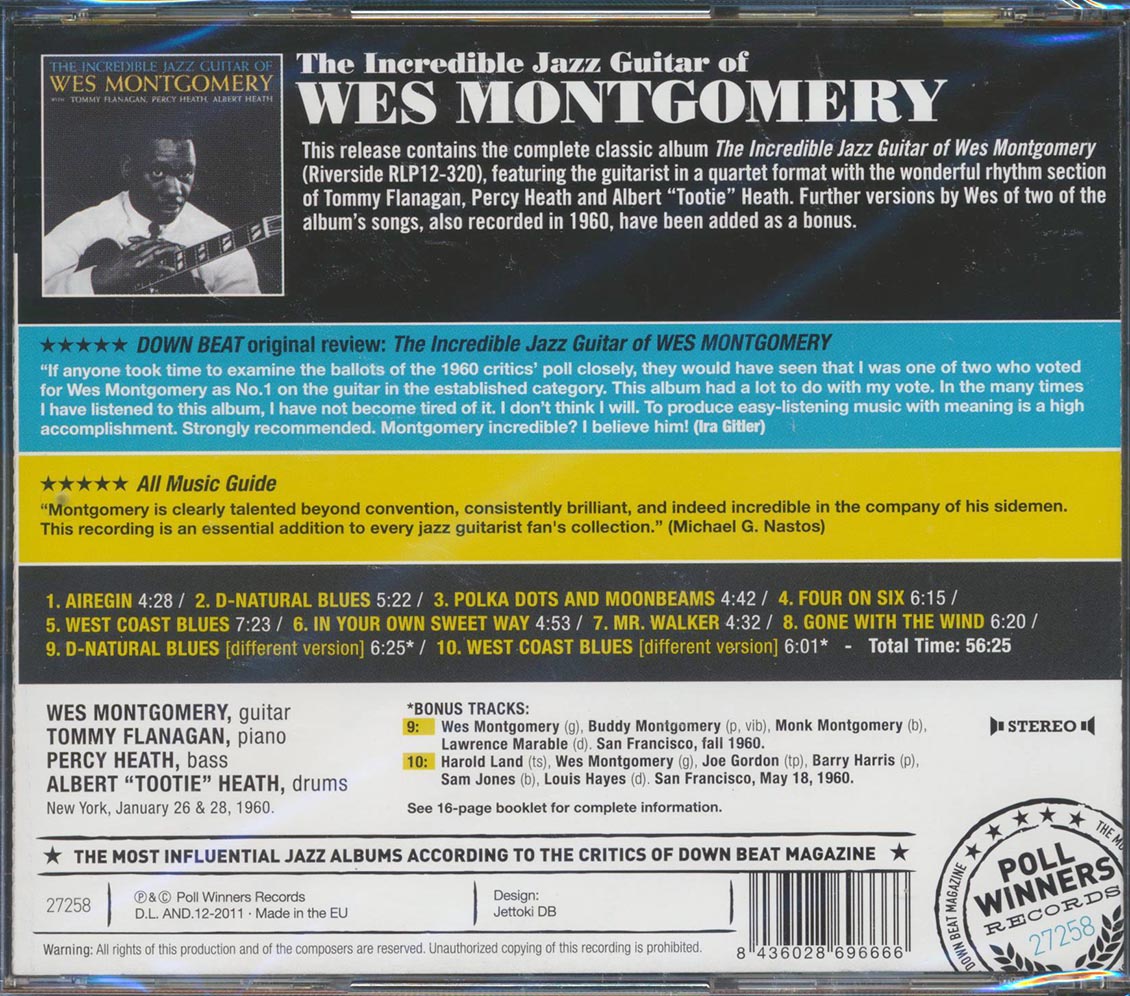 Wes Montgomery - The Incredible Jazz Guitar Of Wes Montgomery