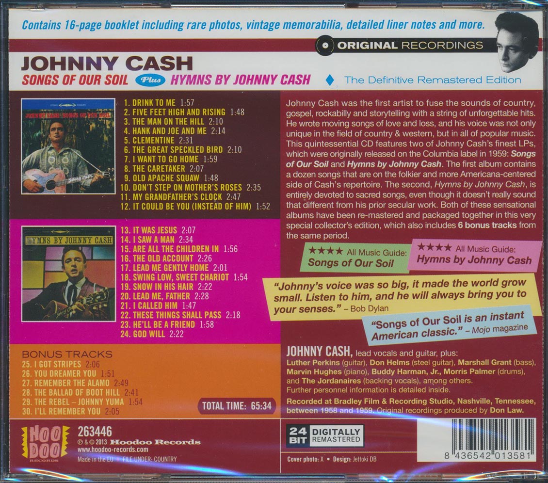 Johnny Cash - Songs Of Our Soil + Hymns By Johnny Cash
